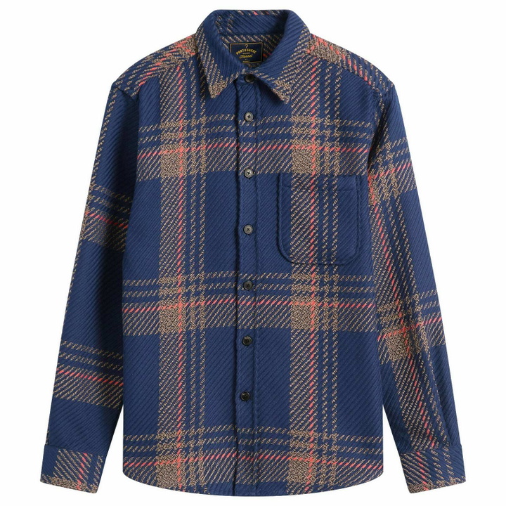 Photo: Portuguese Flannel Men's Upper Overshirt in Navy Blend