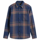 Portuguese Flannel Men's Upper Overshirt in Navy Blend