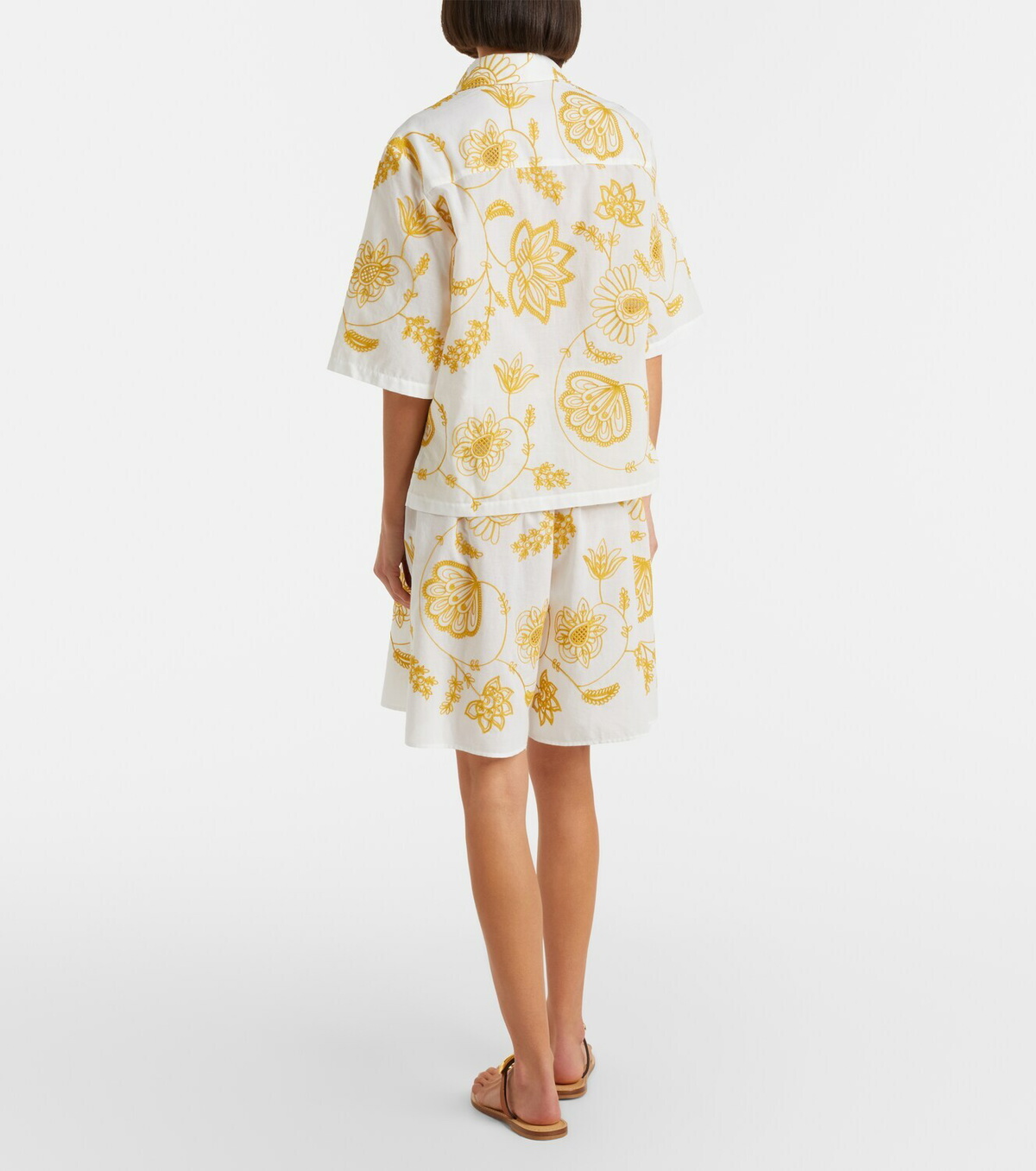Eres Chandra embroidered cotton-blend Bermuda shorts