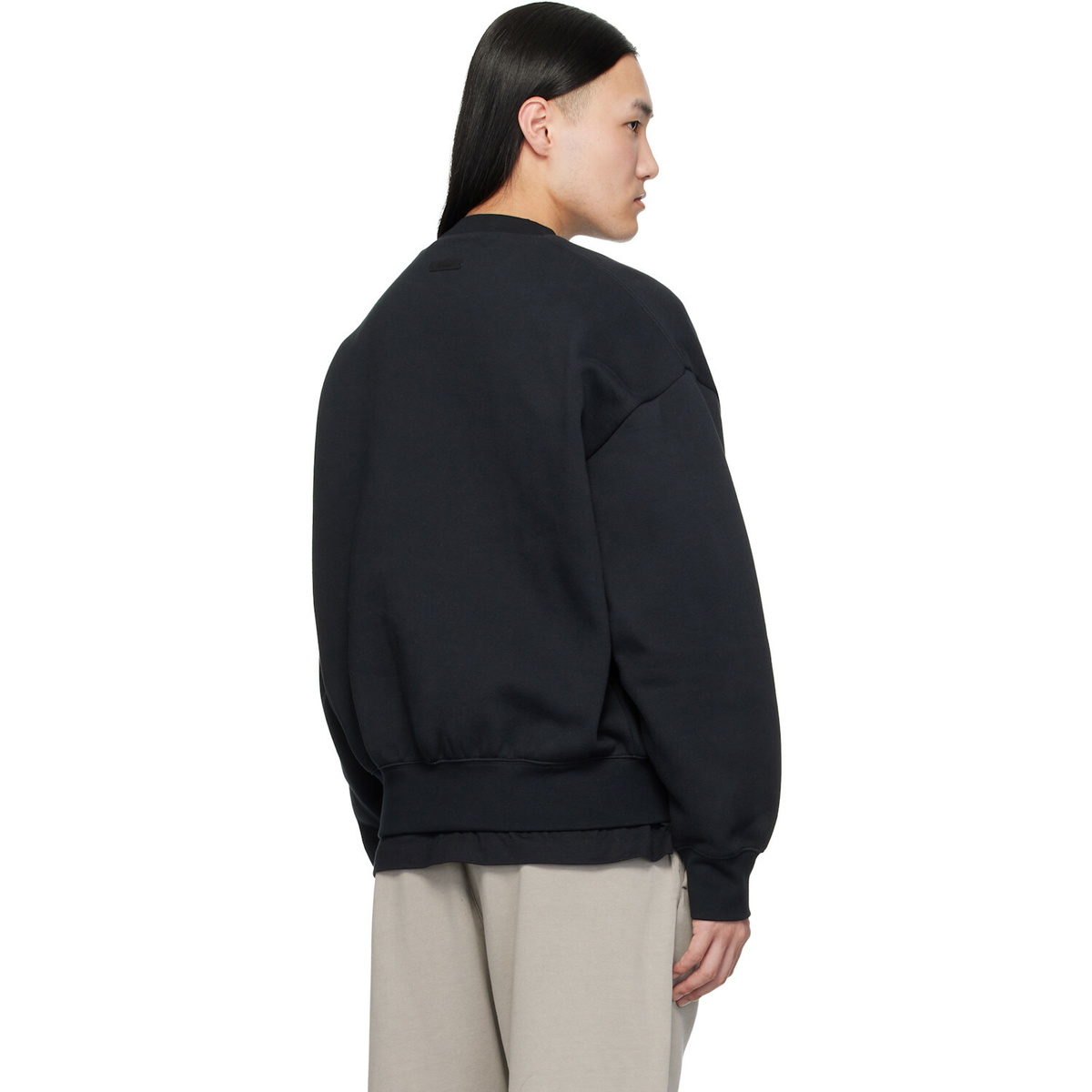 Fear of God ESSENTIALS Black Classic Crewneck Sweatshirt