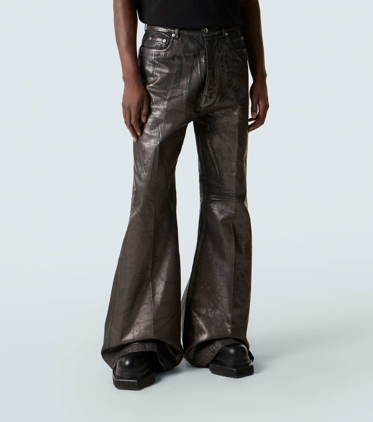 Rick Owens Coated wide-leg jeans