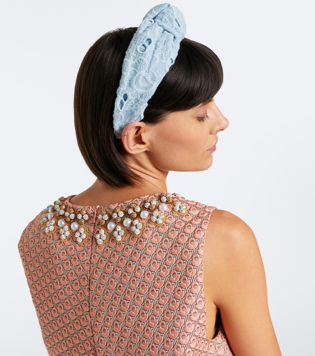 La DoubleJ Knotted printed cotton headband