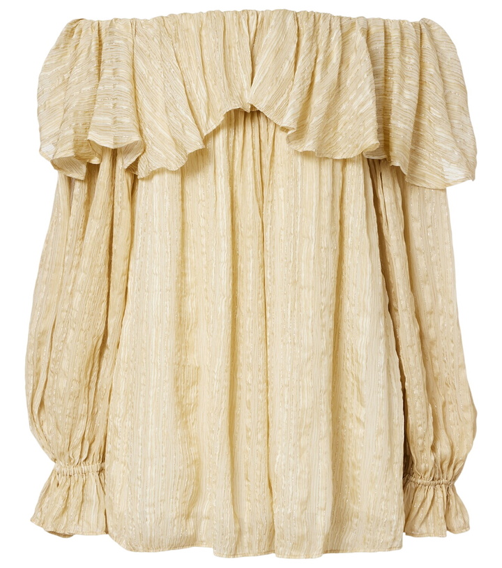 Photo: Xu Zhi Ruffled striped silk-blend top