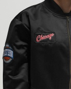 Mitchell & Ness NBA TEAM LEADER SATIN BOMBER VINTAGE LOGO CHICAGO BULLS Black Mens Bomber Jacket