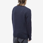 Maison Kitsuné Men's Baby Fox Patch Cosy Crew Knit in Navy