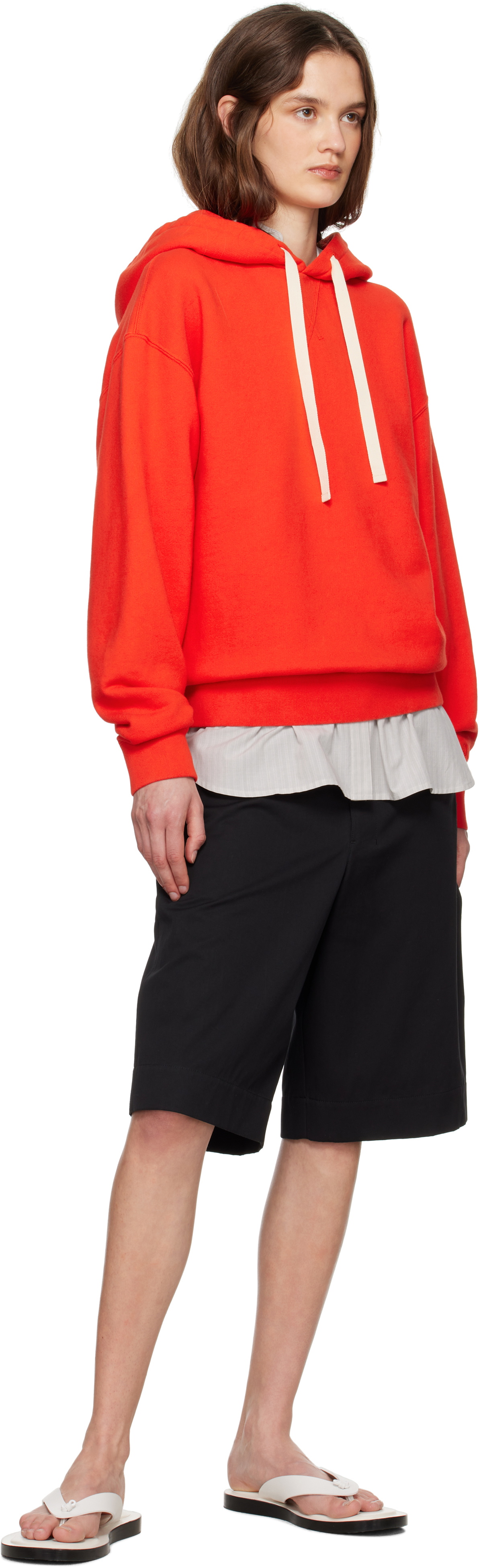 Jil Sander Orange Drawstring Hoodie