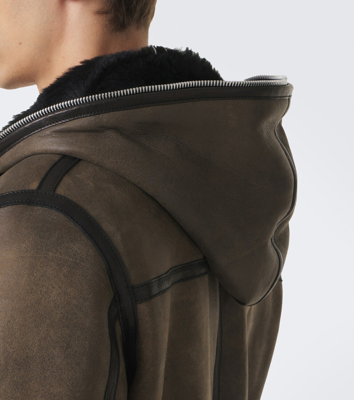Our Legacy Hooded shearling-lined leather jacket