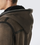 Our Legacy Hooded shearling-lined leather jacket