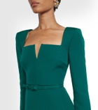 Roland Mouret Belted wool and silk midi dress