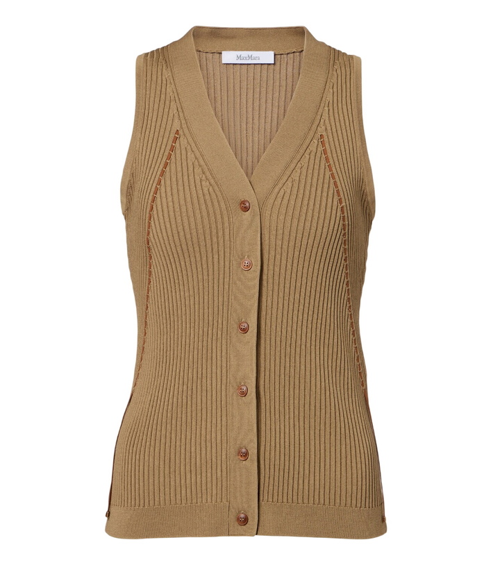 Photo: Max Mara Ribbed knit cotton-blend top