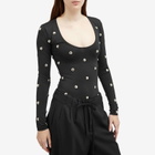 Fiorucci Women's Metal Studded Bodysuit in Black