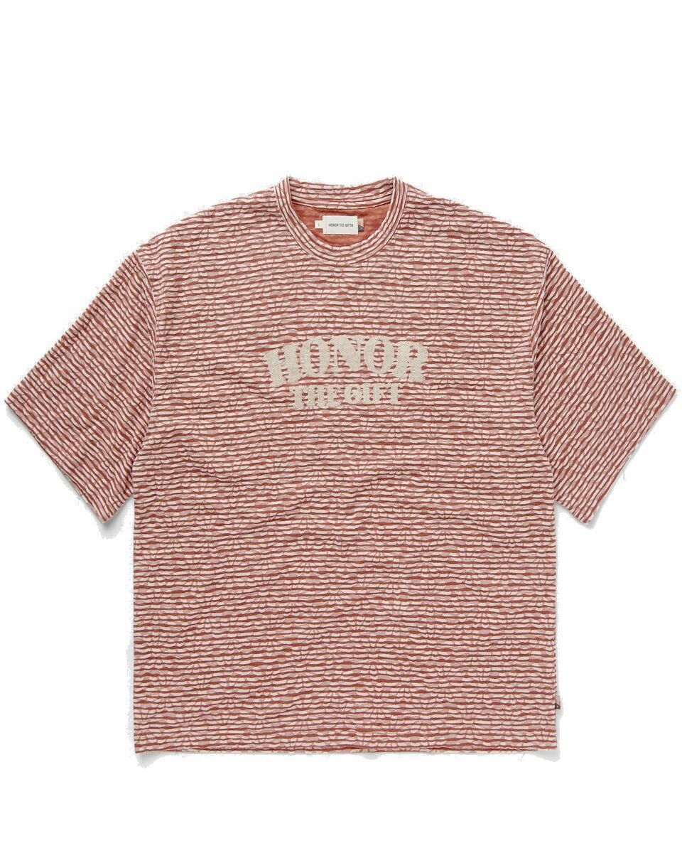 Photo: Honor The Gift Stripe Box Tee Red - Mens - Shortsleeves