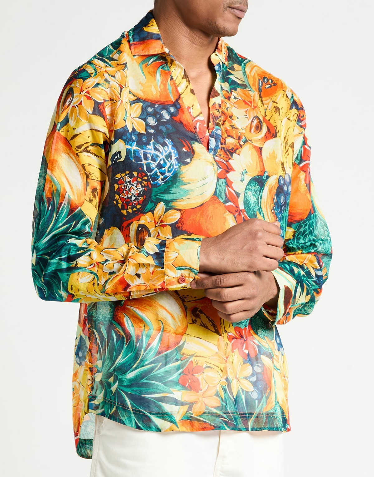 Orlebar Brown Mens Shirt in Orange