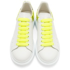 Alexander McQueen White and Yellow Snake Oversized Sneakers