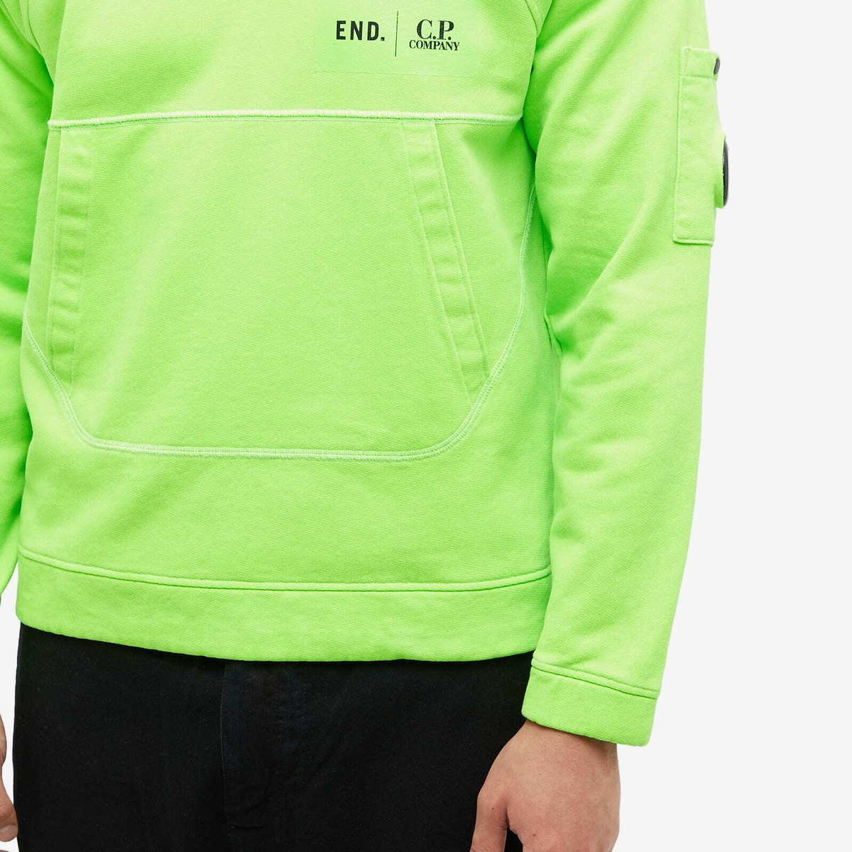 END. x C.P. Company ‘Adapt’ Plated Fluo Fleece Hoodie in Green
