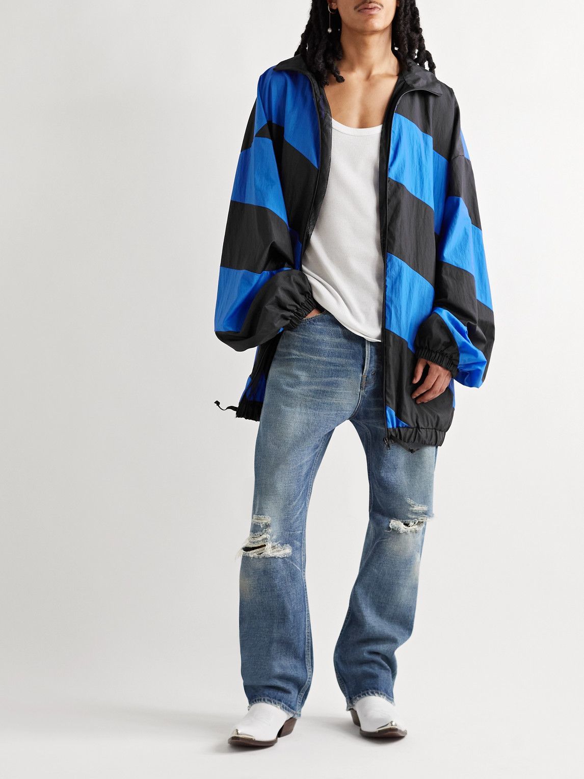 Marni - Oversized Striped Nylon Jacket - Blue Marni
