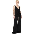 Rick Owens Black Tower Draped Pony Tank Top
