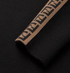 Fendi - Slim-Fit Logo-Intarsia Wool Sweater - Black