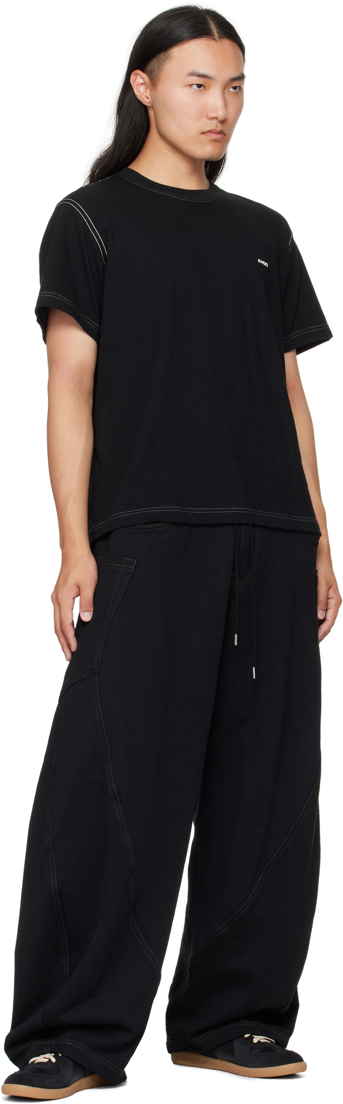 Khoki Black 3D Cutting Sweatpants