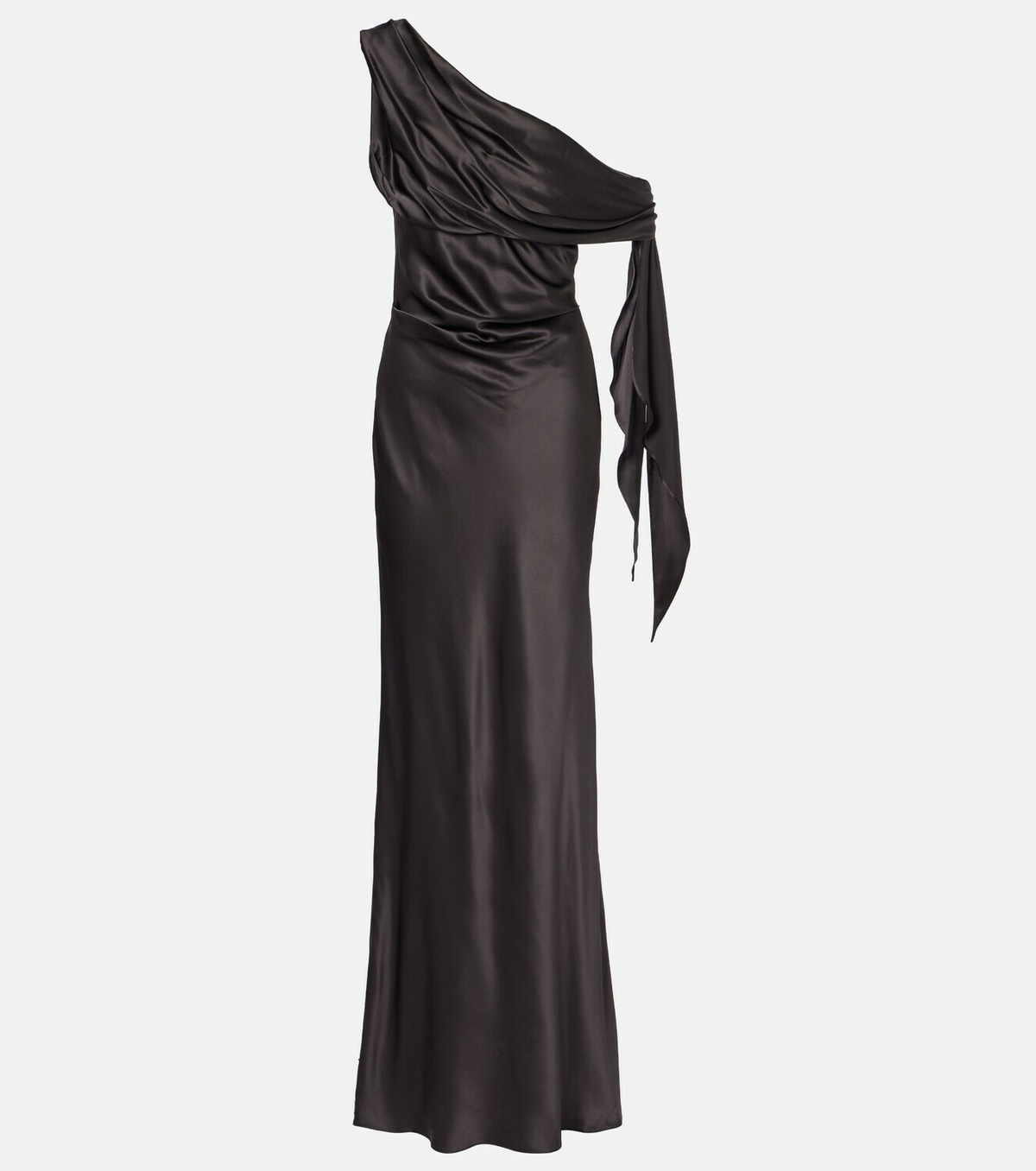The Sei Draped one-shoulder silk satin gown