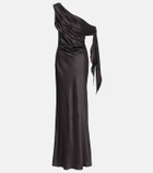 The Sei Draped one-shoulder silk satin gown