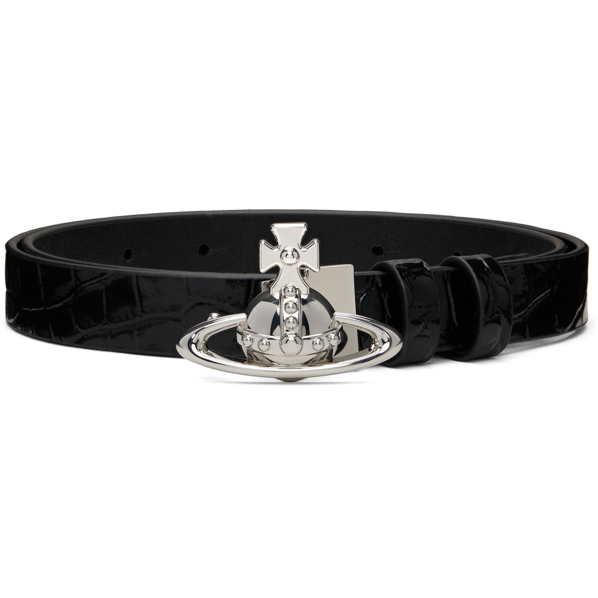 Vivienne Westwood Black Small Orb Buckle Belt