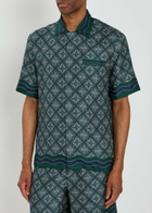 Casablanca Radiating Logo-monogram Silk Shirt Green