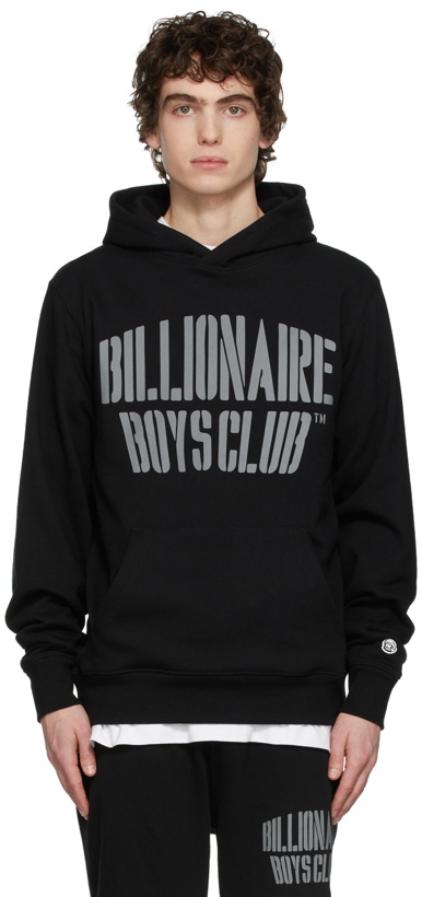 Photo: Billionaire Boys Club Black Stencil Logo Popover Hoodie