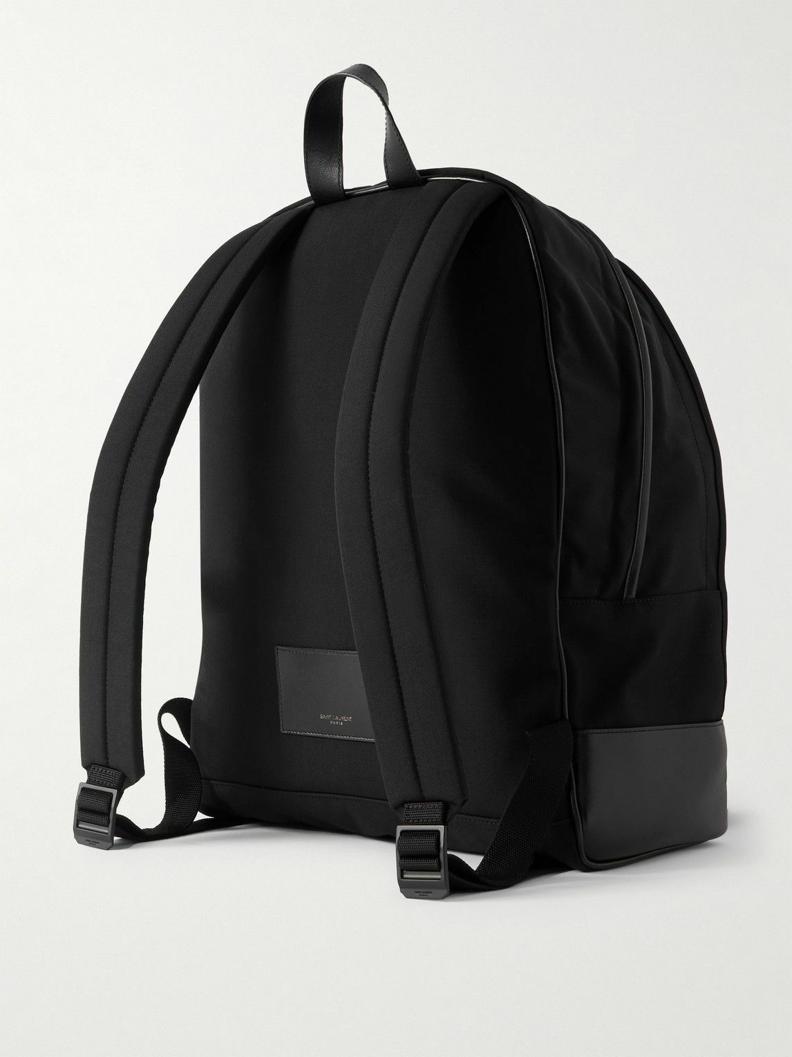 city leather trimmed canvas backpack Black and day comfort SAINT LAURENT - City Leather-Trimmed