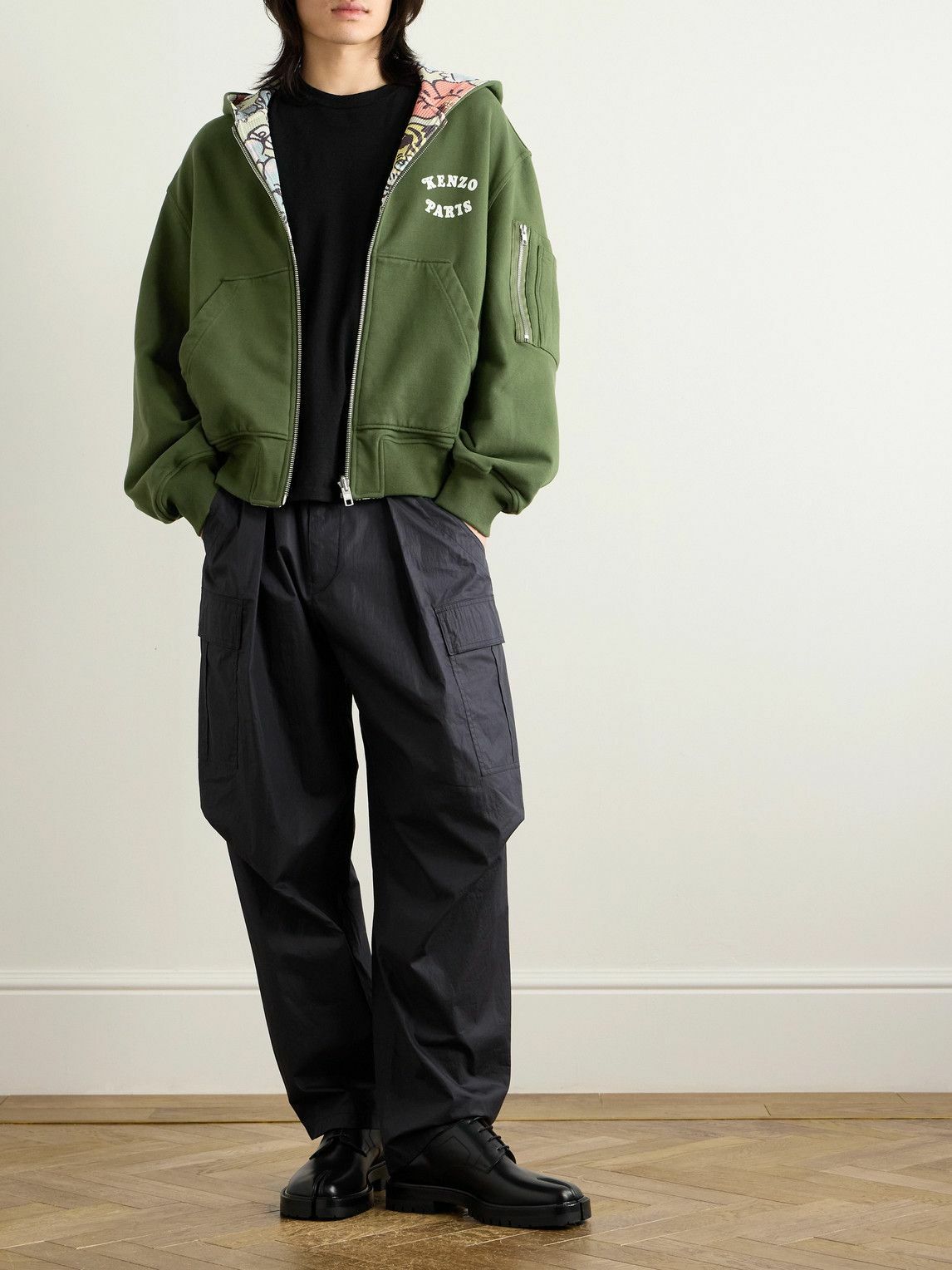 KENZO☆関税込☆Verdy マーケットロゴ リバーシブル パーカー KENZO - Verdy Market Logo-Print Reversible Cotton-Blend