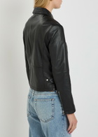 Emporio Armani Leather Biker Jacket Black