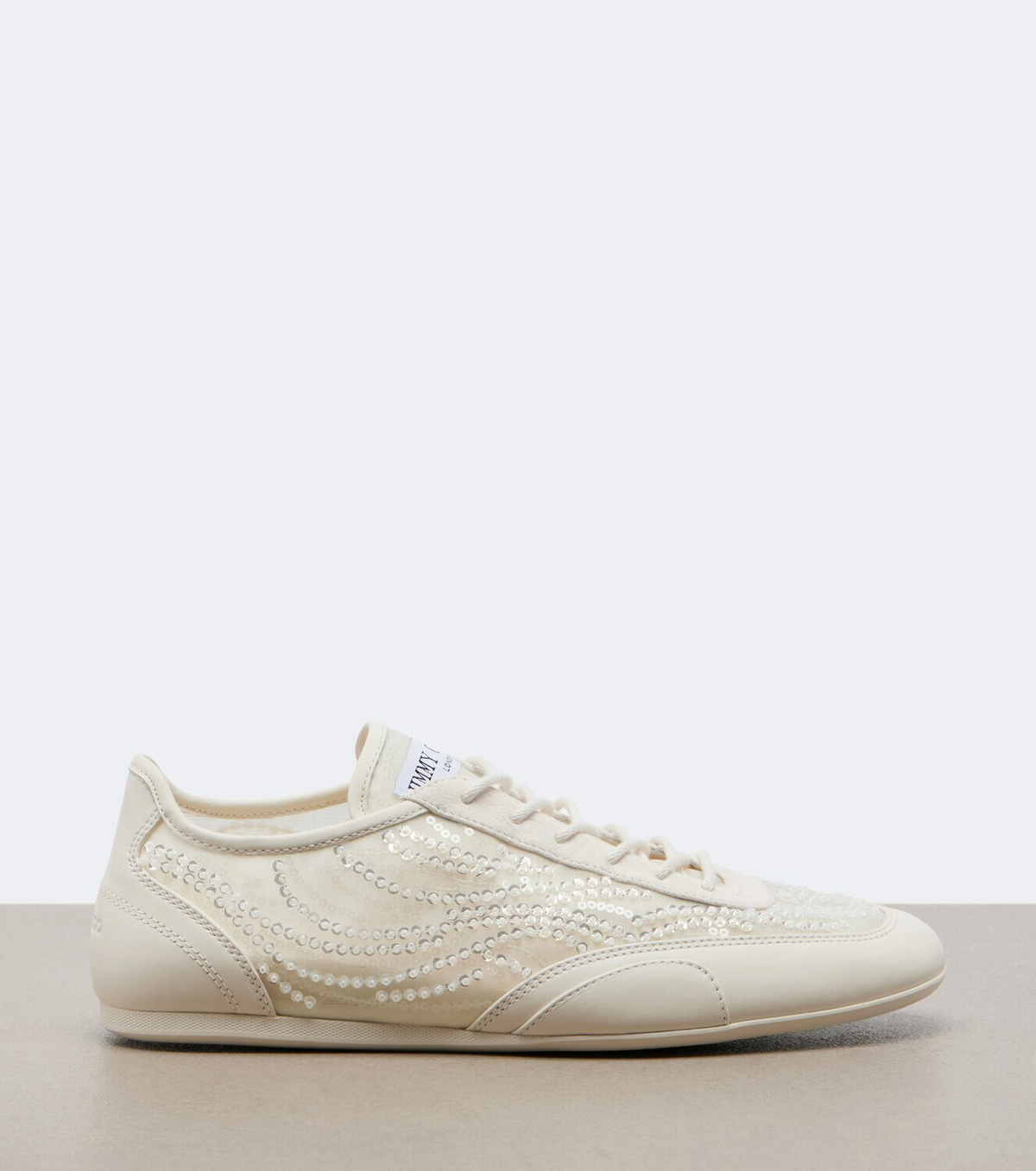 Jimmy Choo Sunny suede-trimmed embellished sneakers