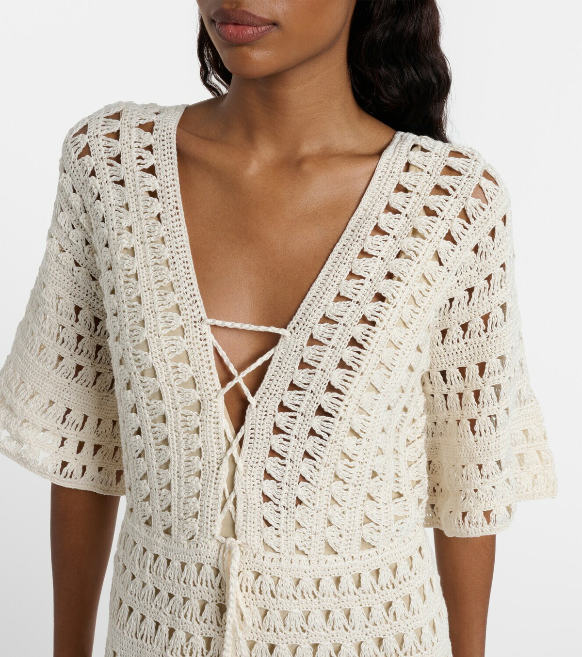 Anna Kosturova Crochet cotton minidress