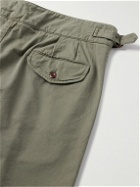 Rubinacci - Manny Straight-Leg Pleated Cotton Shorts - Green