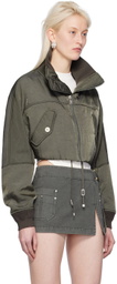 Dion Lee Khaki Crop Bomber Jacket