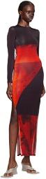 Louisa Ballou Brown & Orange High Tide Maxi Dress