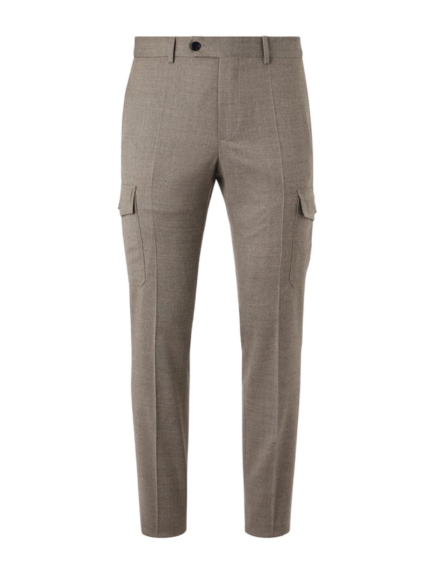 Photo: Slowear - Tapered Wool-Blend Flannel Trousers - Neutrals