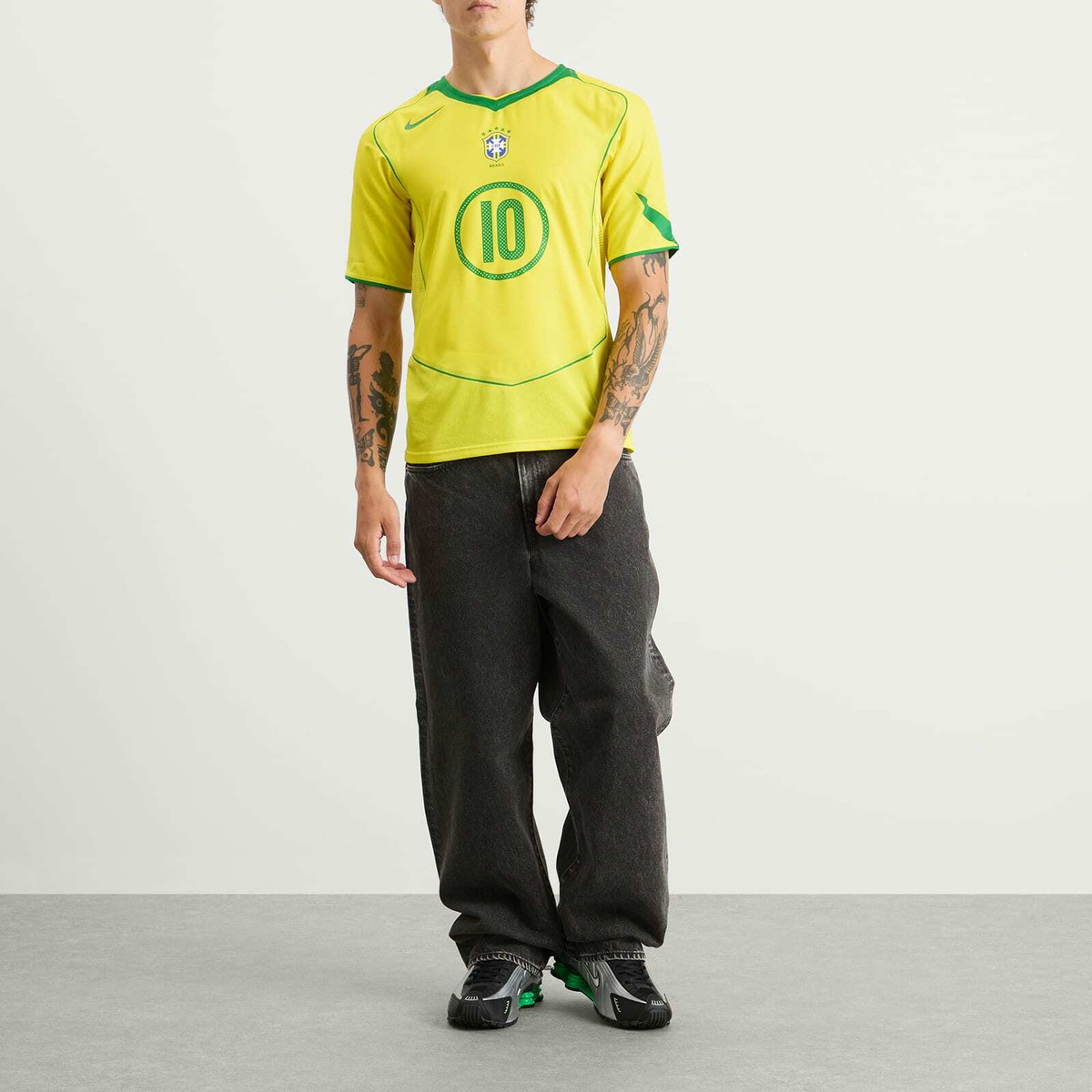 Nike Brazil Reissue N&N Short Sleeve Jersey in Yellow/Green
