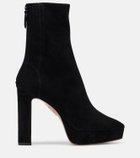 Aquazzura Martine 110 suede platform ankle boots