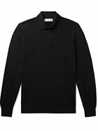 Brunello Cucinelli - Virgin Wool And Cashmere-Blend Polo Sweater - Black