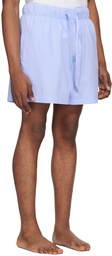 Tekla Blue Drawstring Pyjama Shorts