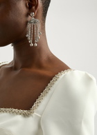 Self-portrait Crystal-embellished Silver-plated Drop Earrings - One Size