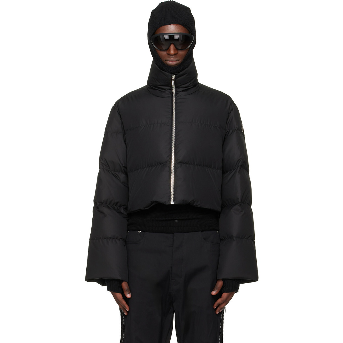 Rick Owens Moncler + Rick Owens Black Cropped Cyclopic Down Jacket