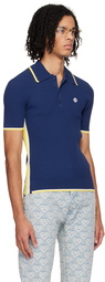 Casablanca Navy Blue Rib Polo