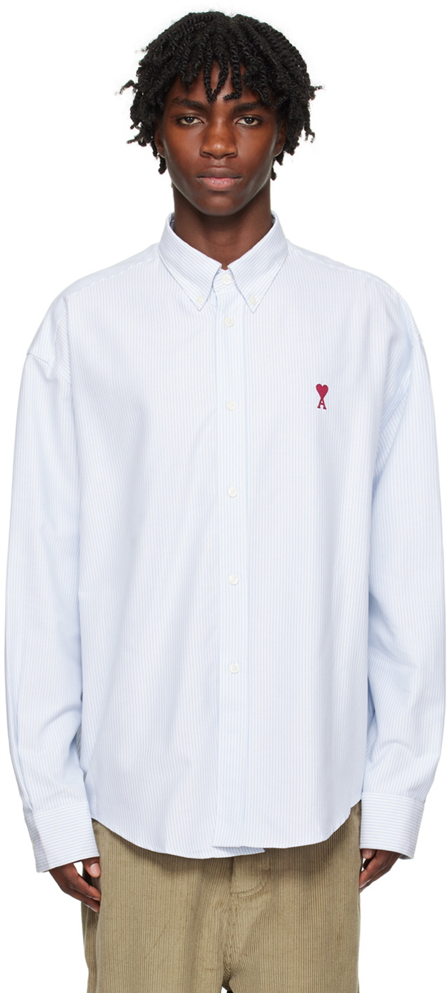 AMI Alexandre Mattiussi White & Blue Ami De Cœur Shirt
