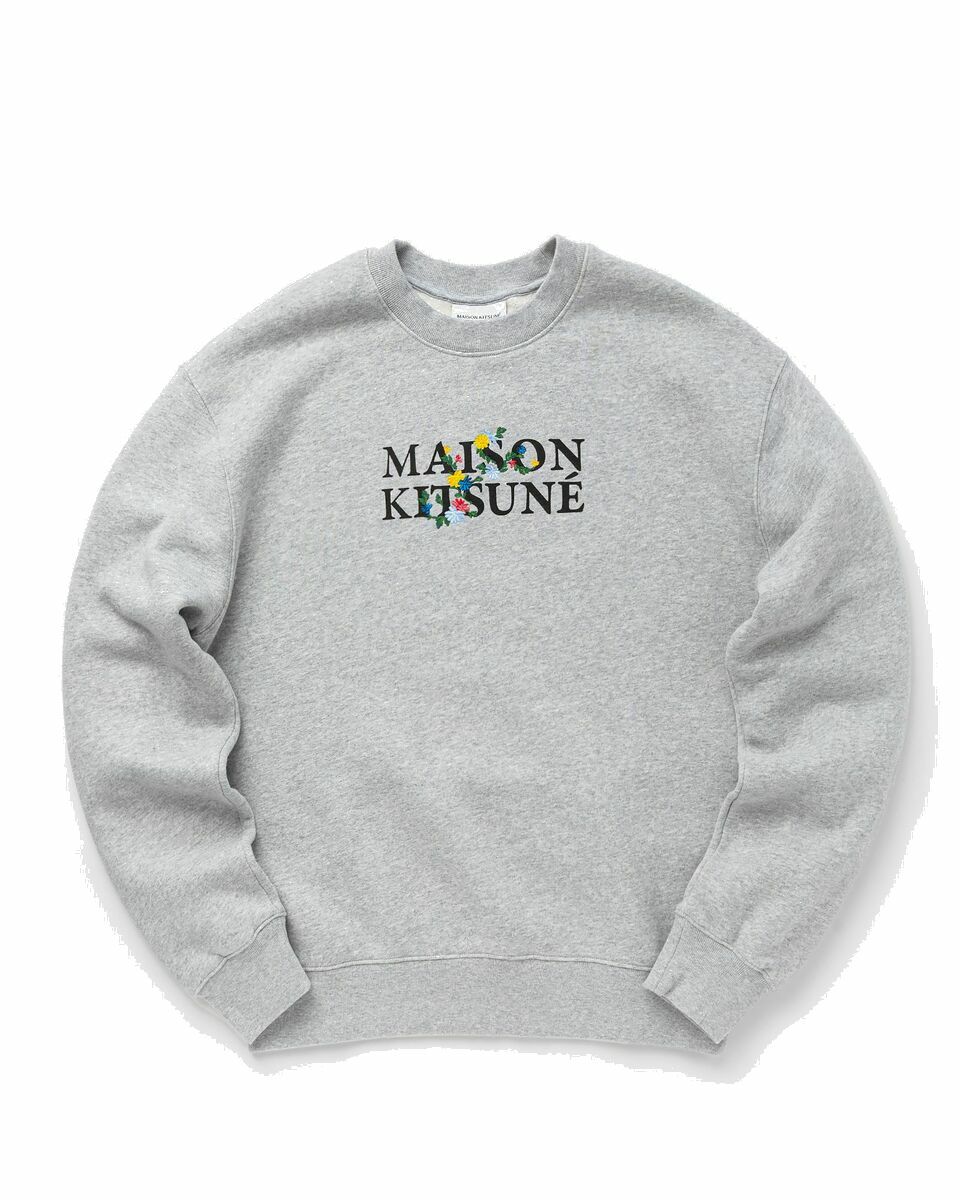 Photo: Maison Kitsune Maison Kitsune Flowers Comfort Sweatshirt Grey - Mens - Sweatshirts
