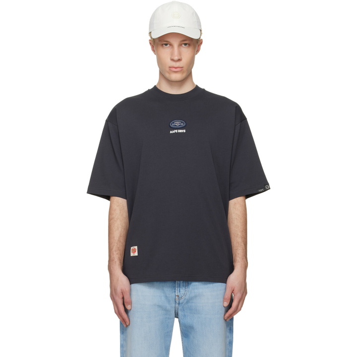 Photo: AAPE by A Bathing Ape Gray 'AAPE' Fancy Main T-shirt