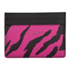 Saint Laurent Pink and Black Zebra Logo Card Holder