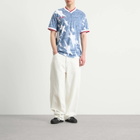 Adidas Men's Denim Graphic Jersey Top in White/Dark Blue