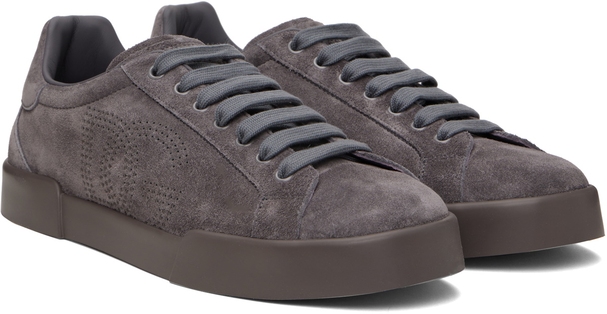 スニーカー DOLCE & GABBANA 'Strobel Portofino Light' sneakers Gray Dolce&Gabbana Gray Calfskin Strobel Portofino Light Sneakers